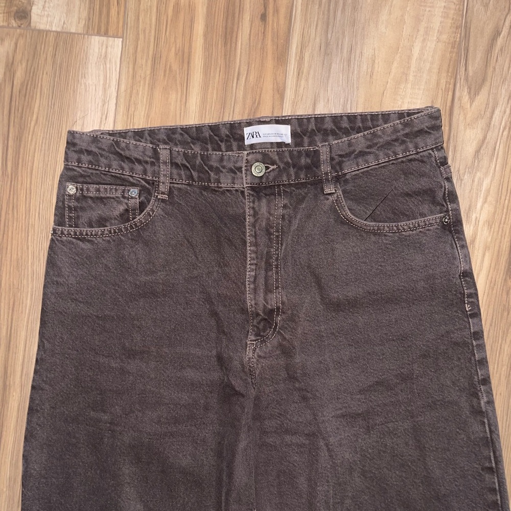 Zara Brown Straight Jeans Classic Style